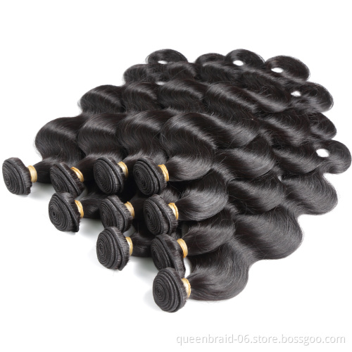 Body Wave Bundles Human Hair 100% Unprocessed Brazilian Virgin Body Wave Human Hair Extensions Natural Color